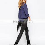 Latest Fashion Design Model Simple Lace Insert Blouse thumbnail-5