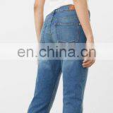 2016 Baiyimo Oem Service Straight Crop Style Women Retro Denim Jeans thumbnail-4