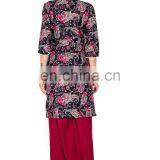 Printed Short Kurta With Beautiful Colors and Tassals in Front for Woman thumbnail-2