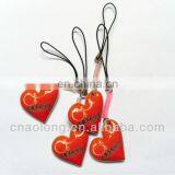 Loving Heart Custom Full Color Printing Logo Microfiber Cloth+pvc Mobile Phone Screen Cleaner