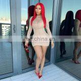 LAITE D2181 2020 New Arrivals Patchwork Printed See-through Sexy Dresses Women Fashion Bodycon Casual Dresses thumbnail-7