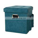 Modern Velvet Fabric Small Footstool Big Velvet Ottoman Storage Ottoman