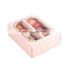 Food grade material spring cover box macaron box food cardboard packaging with clear window