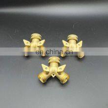 Hose Splitter Garden Watering Hose Quick Release Connector 2-Way Brass Shut-Off Ball Valve thumbnail-3