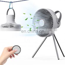 2022 New Design Portable  Tripod Fans  Rechargeable Fan with light for outdoor/travel/BBQ