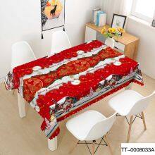 Customized Size 4 Colorsof Rectangle Disposable Plastic Tablecloth for Christmas Tablecloth thumbnail-1