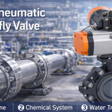PVC-U Lug Butterfly Valve ANSI Pneumatic Actuated Valve for Industrial Pipeline thumbnail-1