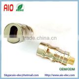 Gold Brass RCA Plug Solder Audio Video Adapter Hourglass Connector for doubling cable
