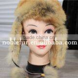 Natural Color Genuine Bomber Fur Hat Real Dog Fur Hat With Ear Flaps Keep Warm thumbnail-1
