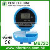 MB72D_BL LCD display Light blue Alarm Colorful Digital alarm pill box with timer