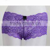 Purple Sexy Full Lace Transparent Woman Panties With Star Metal Decorated thumbnail-2