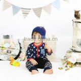 Japanese wholesae products high quality cute star pattern long sleeve rompers baby clothes for boy infant toddler wear
