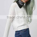 2016 Women Mixed Pointelle Crop HSS3026 thumbnail-3