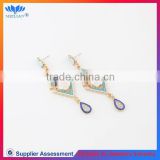 Fashion design seed beads woven drop earrings with flower charm for women
