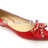 high quality comfortable lady flat shoes with Butterfly Knot and rivet