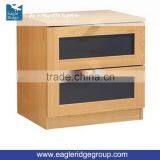 Light Brown General Use Monza Two Drawer Bedside Cabinet thumbnail-1