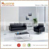 Hot Sale Modern Black Leather Sofa With Steel Frame thumbnail-1