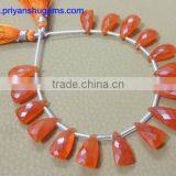 Carnelian Faceted Elongated Pyramid 8*15 mm 74 Cts Faceted Elongated Pyramid 6" Strand Length Natural Gemstones
