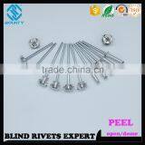HOT SELLING OPEN END MANUFACTURER DOME HEAD ALU/ST POP PEEL TYPE RIVETS thumbnail-1