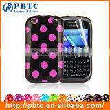 Set Screen Protector And Case For Blackberry 9320 , Polka Dots Gel TPU Case For Cell Phone thumbnail-6