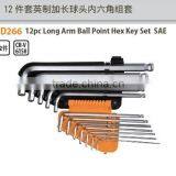 12pc Long Arm Ball Point Hex Key Set SAE