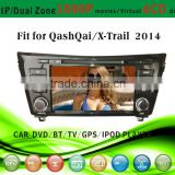 2 din car dvd player tv antenna fit for Nissan Qashqai X - Trail 2014 with radio bluetooth gps tv pip dual zone