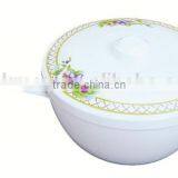 New Design Printed Melamine Soup Tureen With Lid and Long Handle CB-07