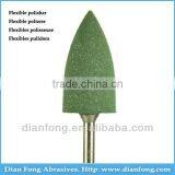 Rh106C 3/32" Reinforced HP Shank Bullet Shaped Green Silicone Rubber Polishers Dental Procedures