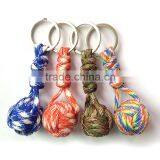 Outdoor Monkey Fist Keychain 550 Paracord Weave Military Keyring With Metal Ring