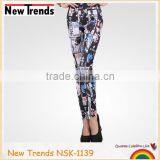 Mix colors head portraits print leggings