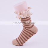 lady 200N fashion cotton socks with cotton crocheted lace on the cuff warm cotton socks