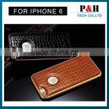 For Apple Iphone 6 Leather Back Metal Bumper Frame Case Cover thumbnail-2
