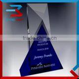 Blue Crystal Trophy Award With Engrave Customized