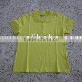 Young ladies slim fit polo t-shirts in yellow color