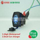 New Design Dual Car Usb Charger,12V Blue Dual Car Usb Charger thumbnail-1