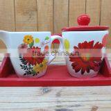 Factory Direct New Cosmos Ceramic Sugar Bowl With Milk Mug Set