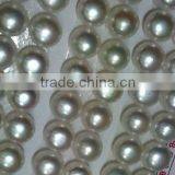 10mm White Half Drilled Round Flat Pearls for Earrings thumbnail-1
