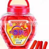 Sausage bubble gum in heart shaped jar(chewing gum candy)
