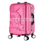 ABS bright color travel luggage with combination lock
