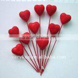 Red Heart Shaped Floral Styrofoam pick (FCK-11774)