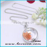 Silver Color Plating Glass Dried Flower Necklace thumbnail-5