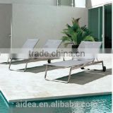 outdoor stainless steel sun lounger furniture mesh fabric