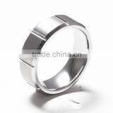 Mens 8mm Tungsten Carbide Ring Multiple Vertical Grooves Matte Finish Wedding Band