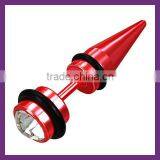 Charming Red Fake Ear Stretcher Taper High Polished Body Piercing Jewelry thumbnail-1
