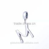 S067M Globalwin 925 Sterling Silver Alphabet Letter M Paved With Crystals Charms thumbnail-4
