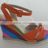 Ladies model sandal wedge orange color good design