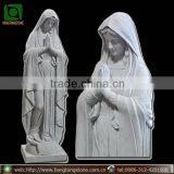 High Quality White Marble Stone Carved Virgin Mary Garden Statue thumbnail-1