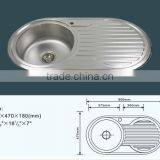 Single Bowl Single Tray Stainless Steel Kitchen Sink for Laundry thumbnail-2