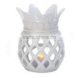 Porcelain Pineapple Tealight Holder, White thumbnail-1