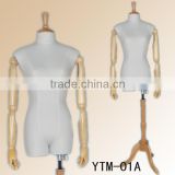 Fiberglass wrapped with fabric mannequin wooden arm